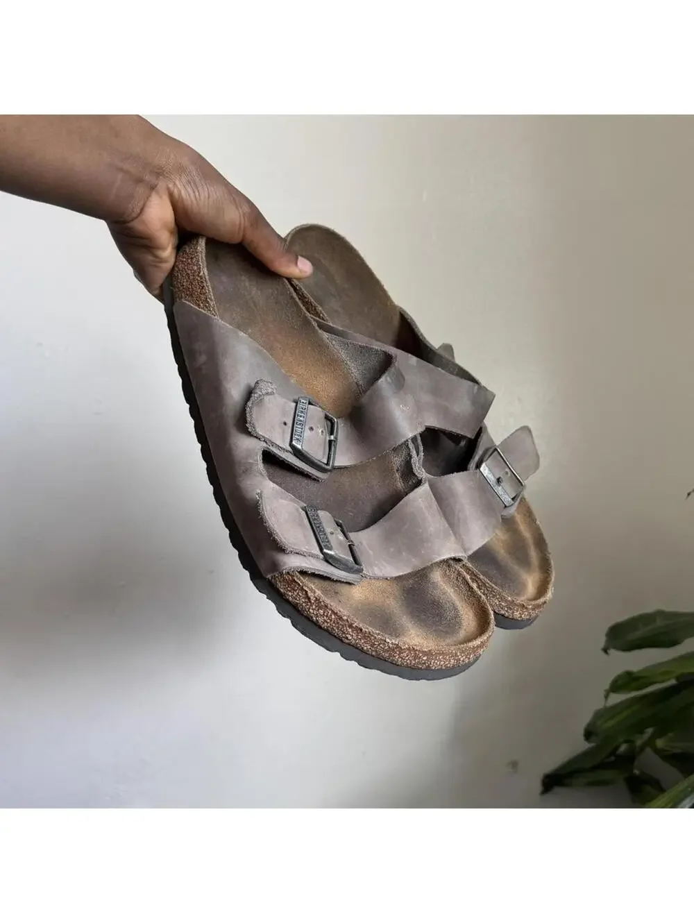 Vintage Birkenstock Arizona‎ distressed Oiled Leather Sandals EU44 US M10 US W12
